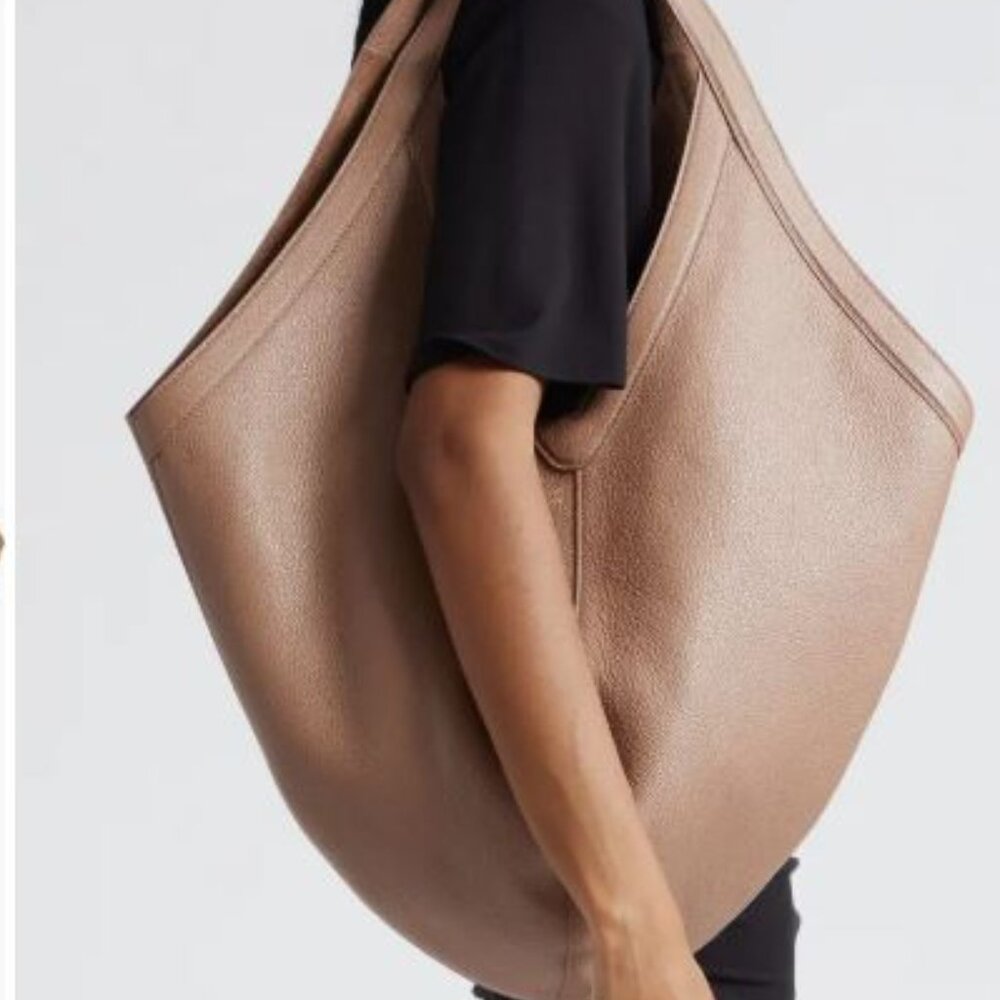 NWOT MANSUR GAVRIEL Soft M Hobo Taupe Pebble Leather Tote Shoulder Bag